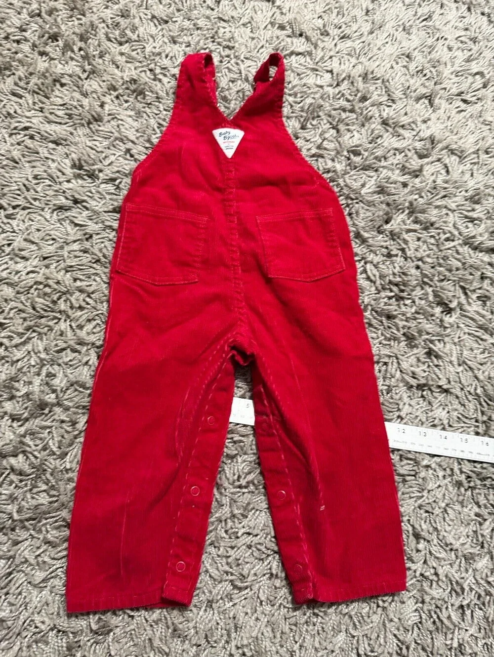 Vintage Osh Kosh B'Gosh Red Corduroy Overalls  Size 24 Months made in USA